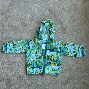 Patagonia Kids Hooded Lightweight Jacket - Aquamarine underwater ocean 6 months